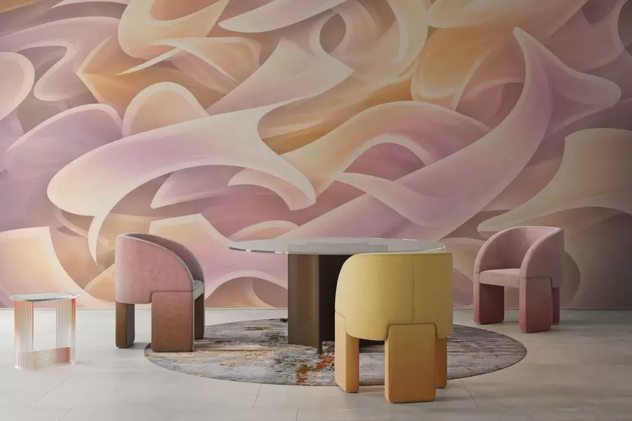 murais de parede Linhas abstratas entrelaçadas w05450