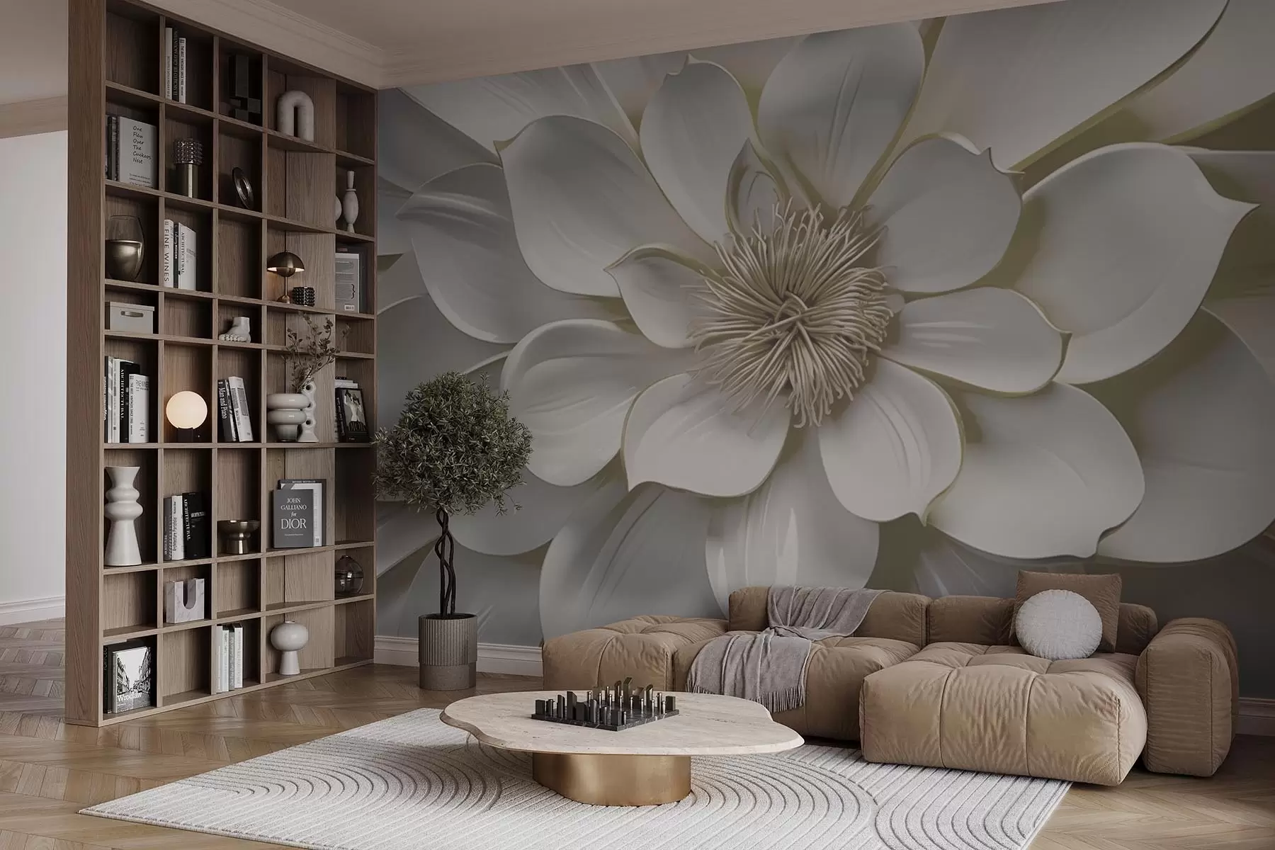 murais de parede Escultura floral w09777