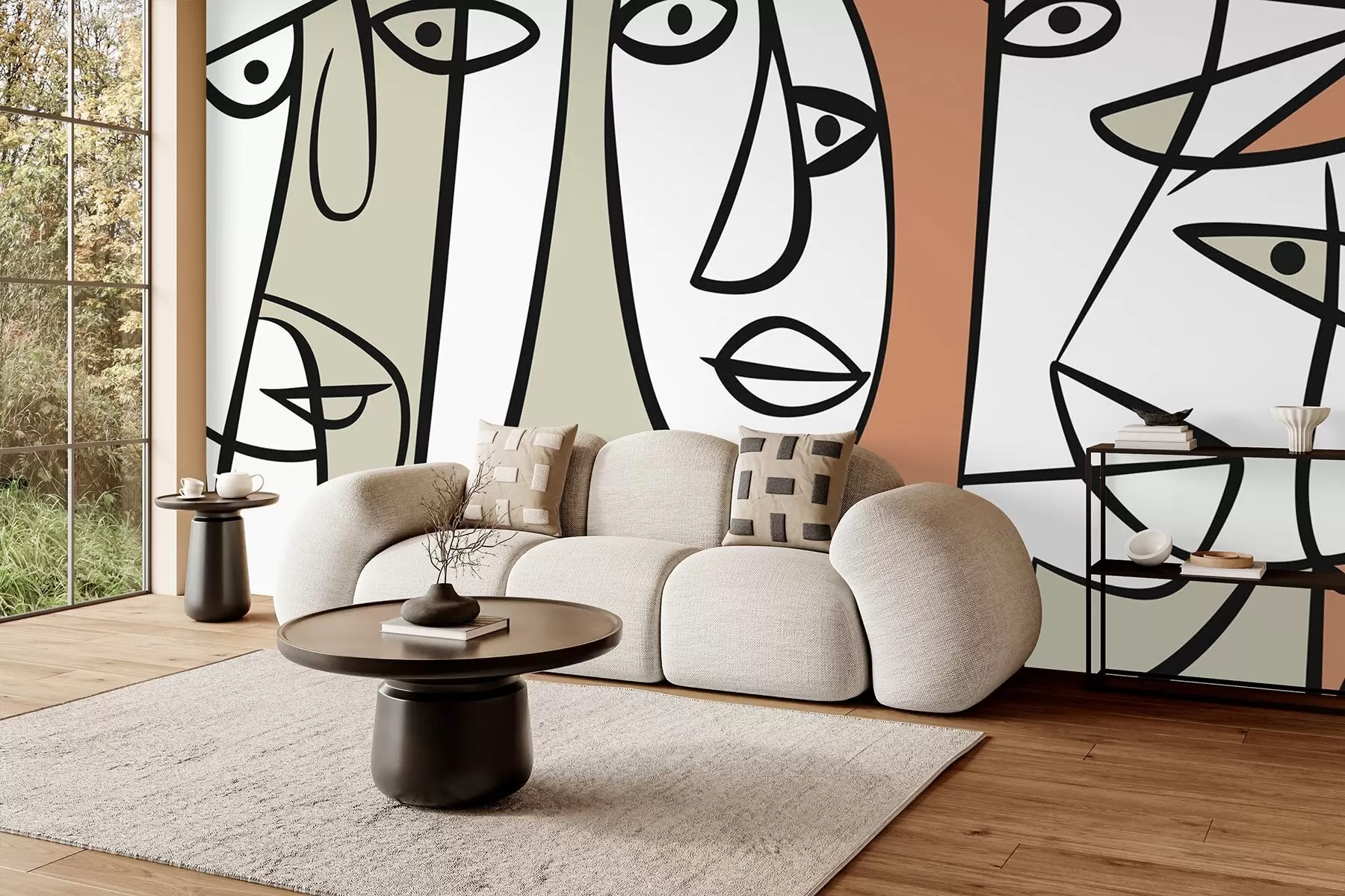 murais de parede Faces abstratas w05504