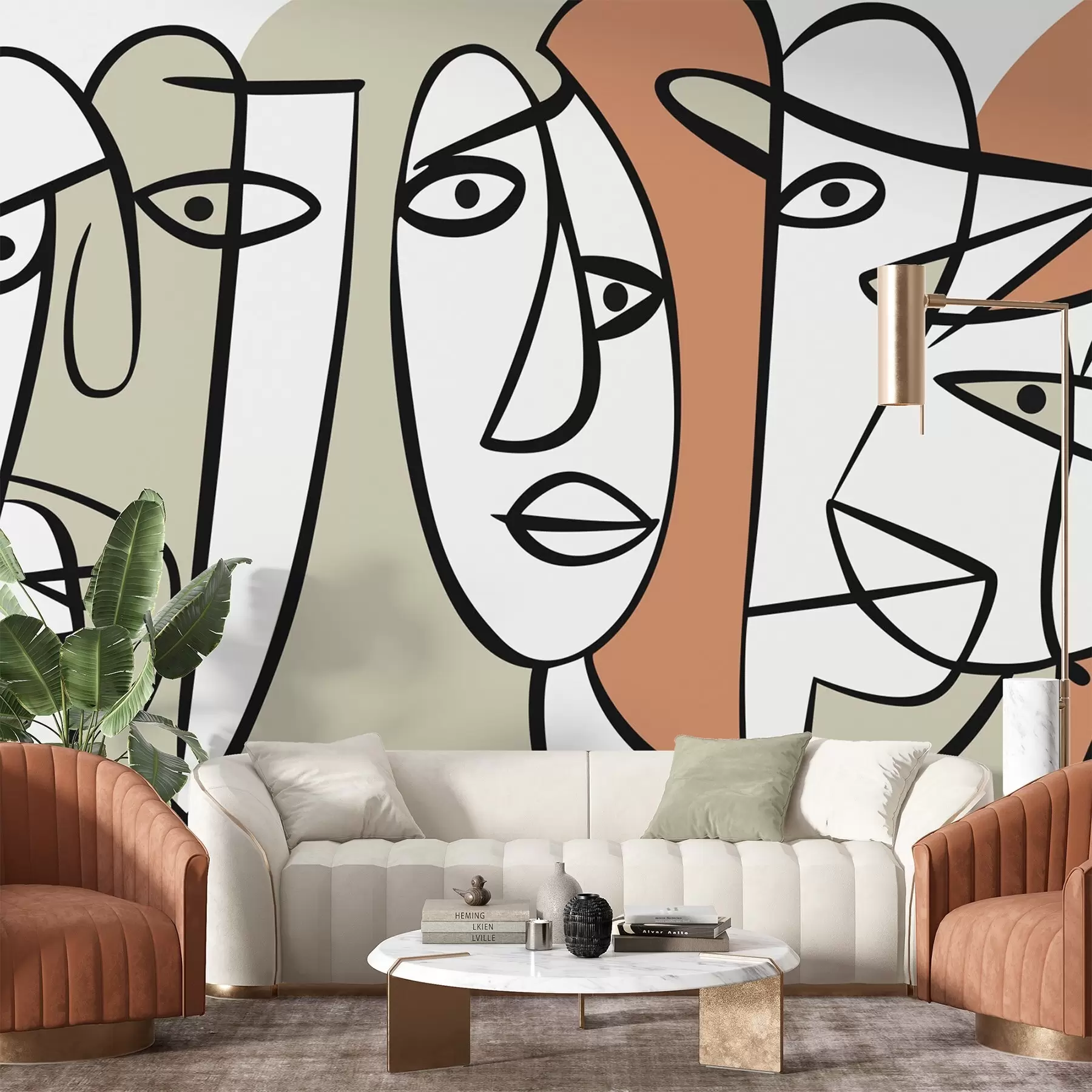 murais de parede Faces abstratas w05504