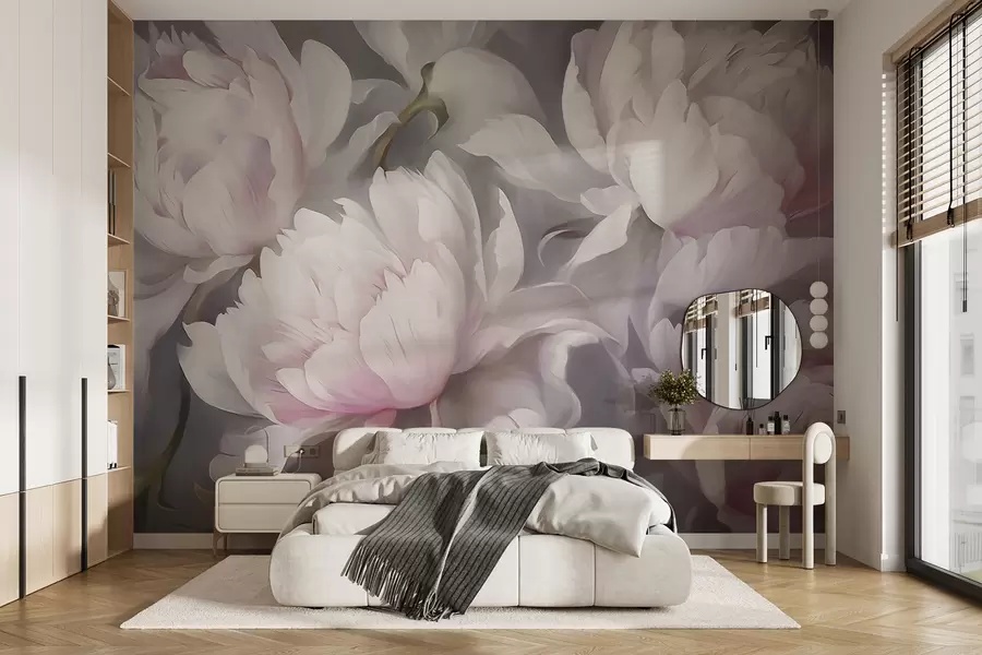 murais de parede Flores em tons pastéis w09760