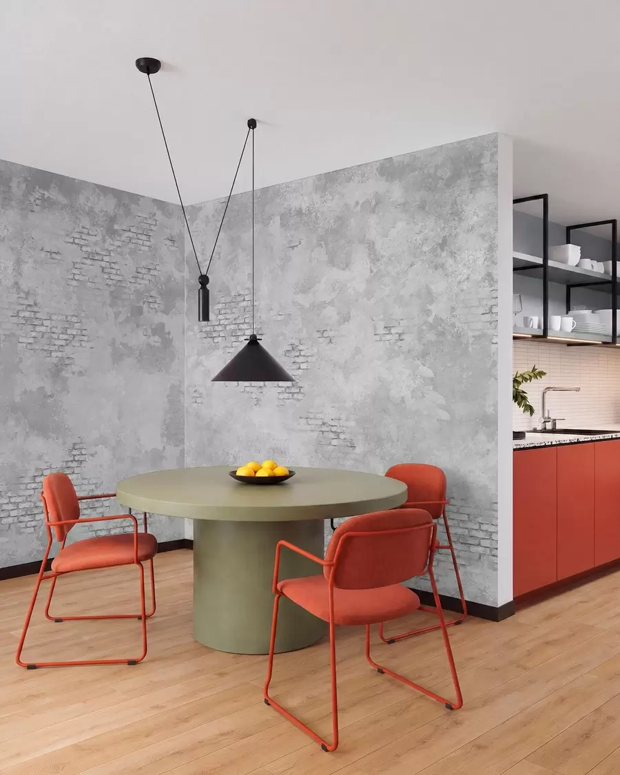 murais de parede Reboco cinza estilo grunge com trechos de tijolo à vista w05161v2