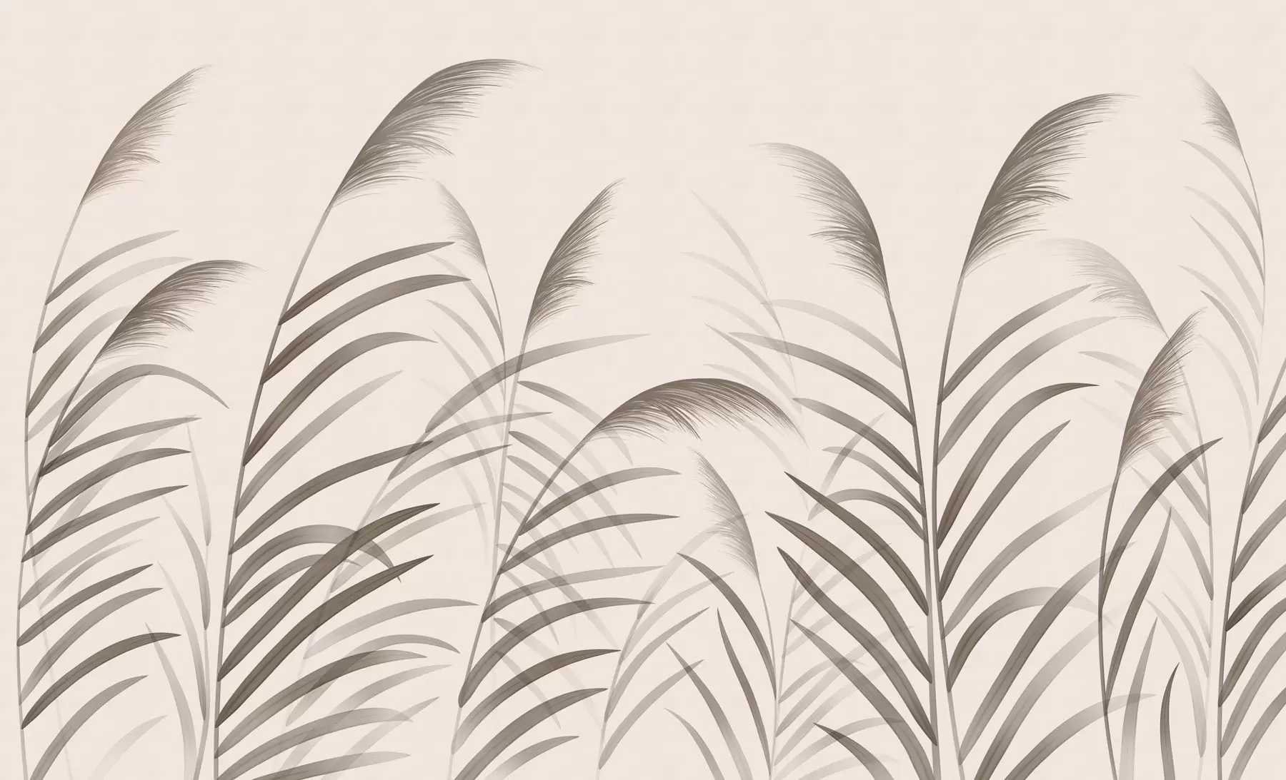 murais de parede Silhuetas minimalistas em tons de bege w05432