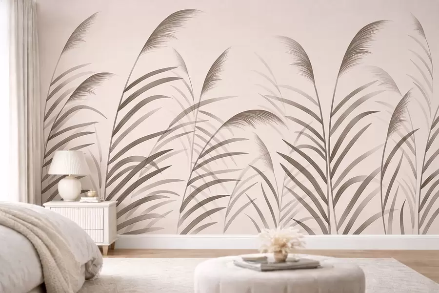 murais de parede Silhuetas minimalistas em tons de bege w05432