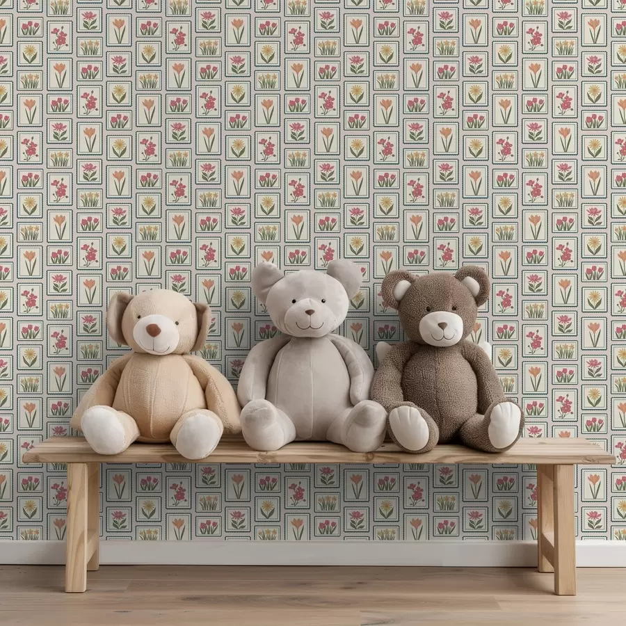 murais de parede Ilustrações florais emolduradas com bordas a01174