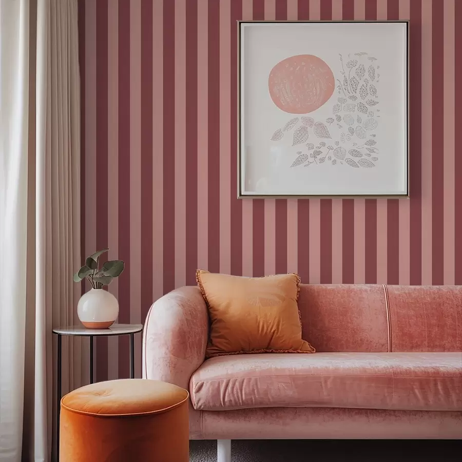murais de parede Riscas verticais em rosa e claras a01179v3