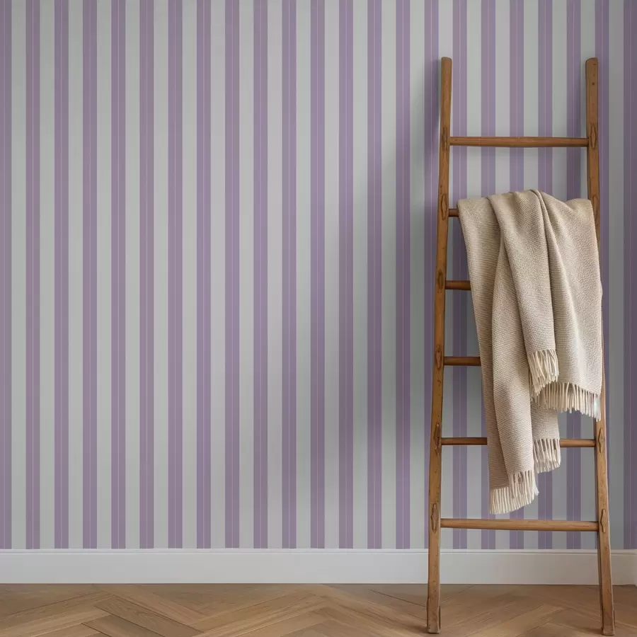murais de parede Listras verticais em tons de roxo claro e cinza a01181v3