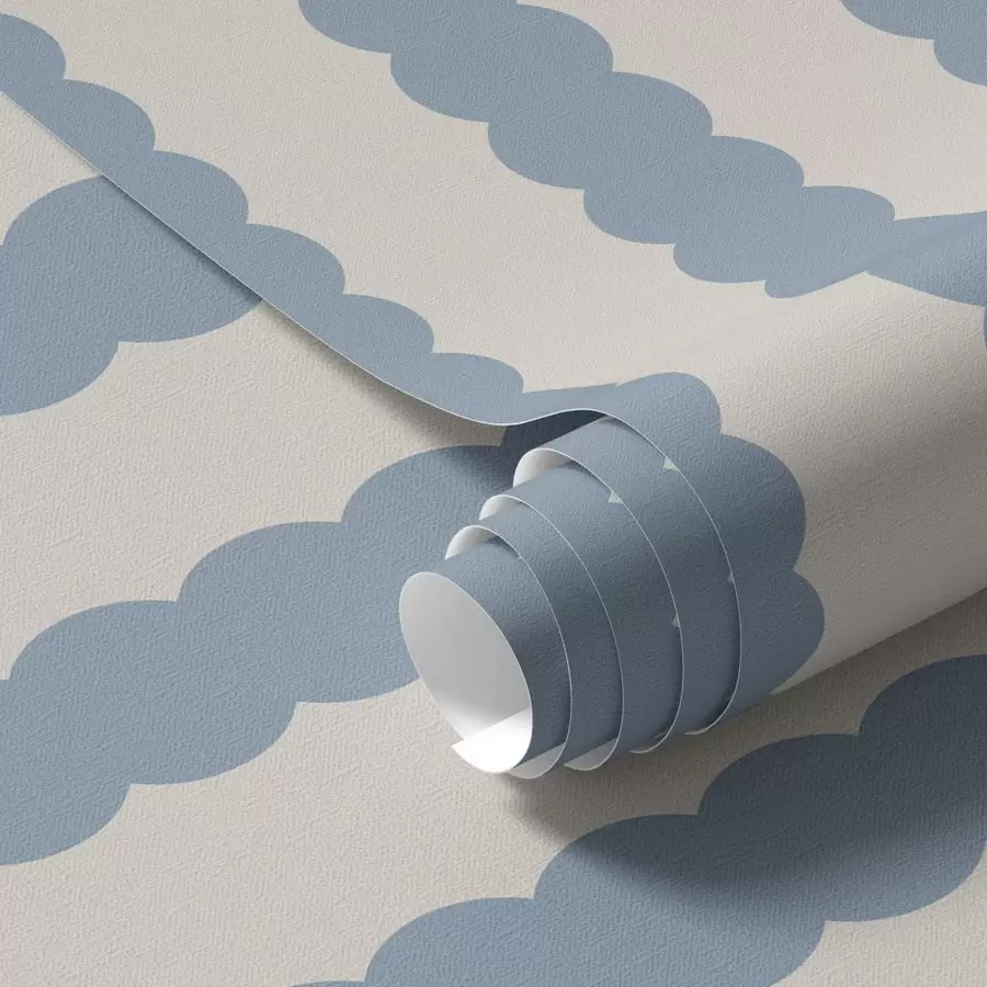 murais de parede Listras azuis onduladas em estilo minimalista a01182