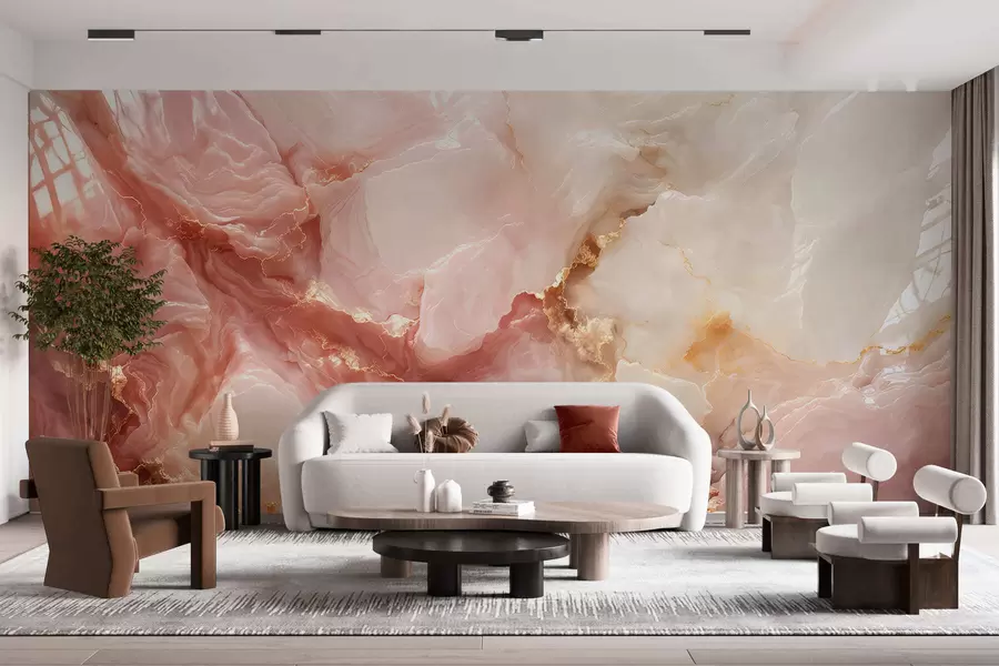 murais de parede Imitacão de mármore rosa w05519