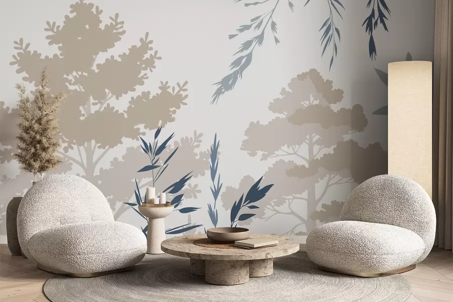 murais de parede Árvores e gramíneas w05551