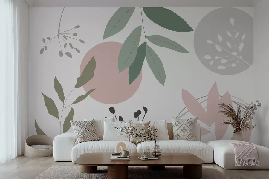 murais de parede Abstração com plantas w05552