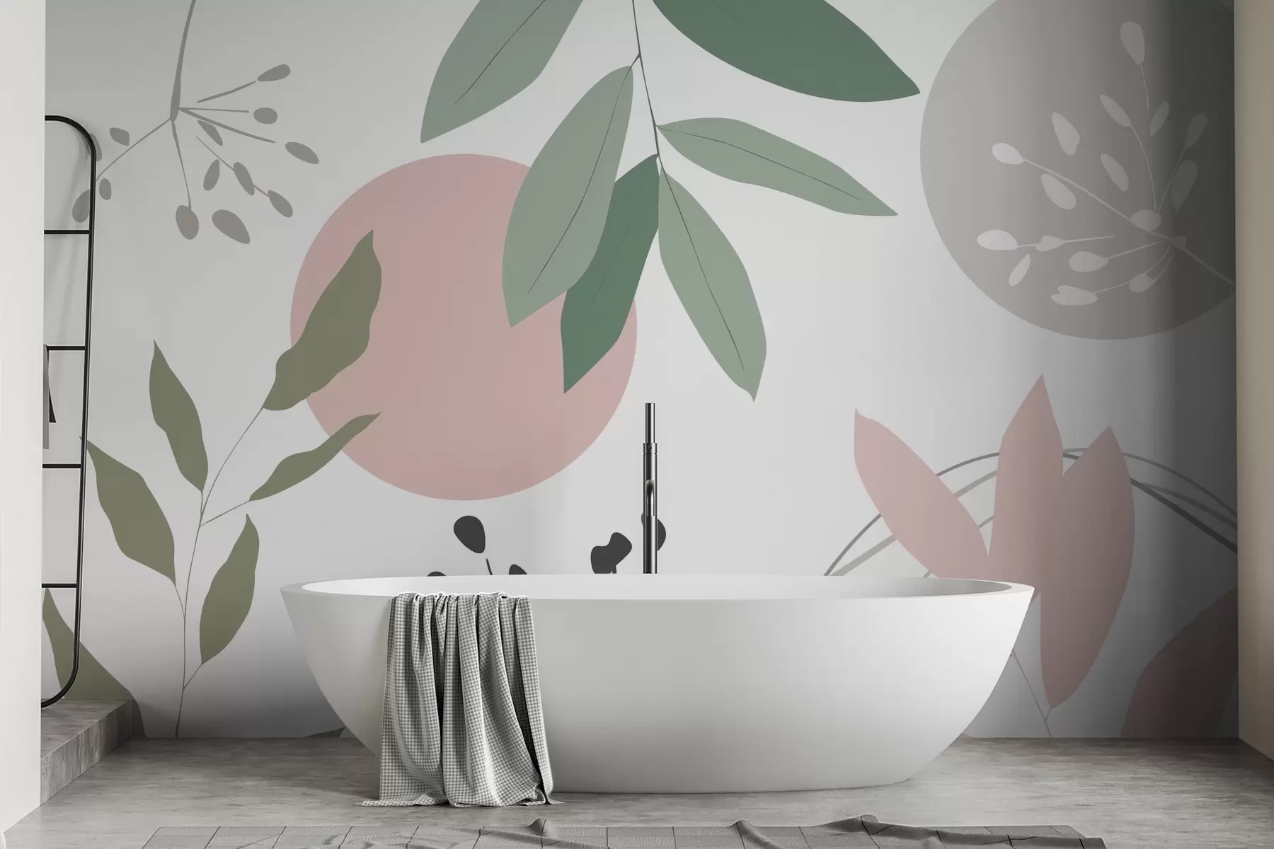 murais de parede Abstração com plantas w05552