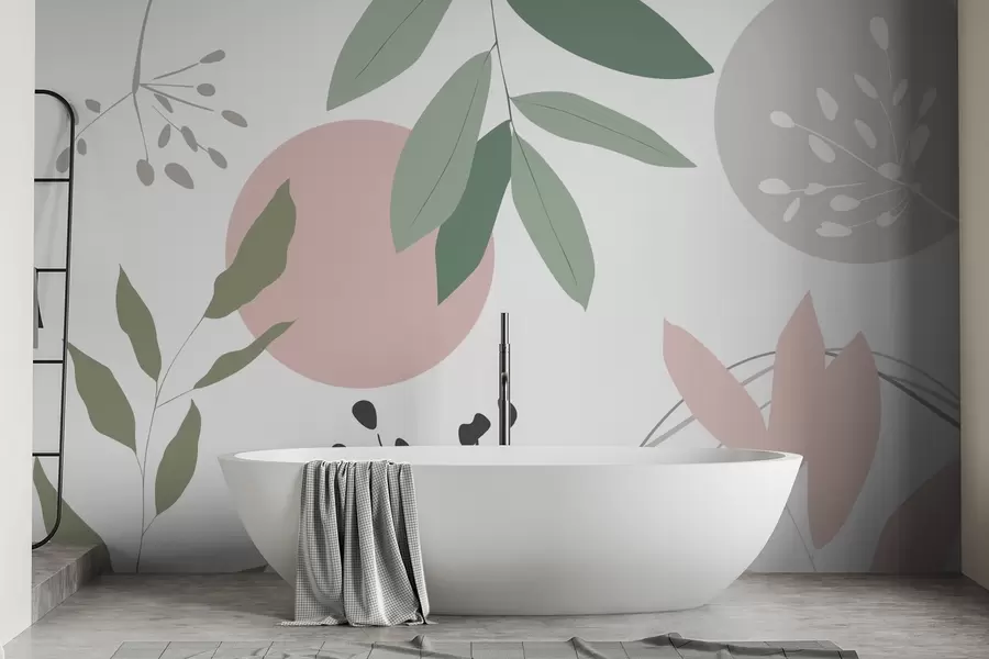 murais de parede Abstração com plantas w05552