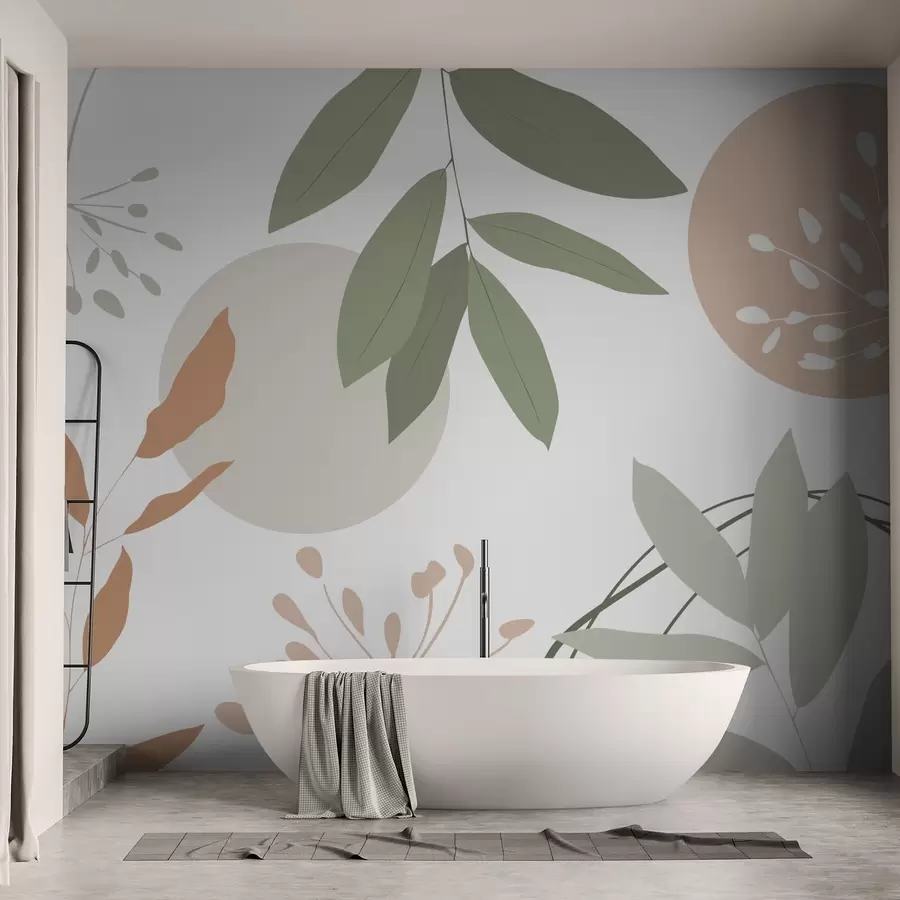 murais de parede Abstração com plantas w05552v2