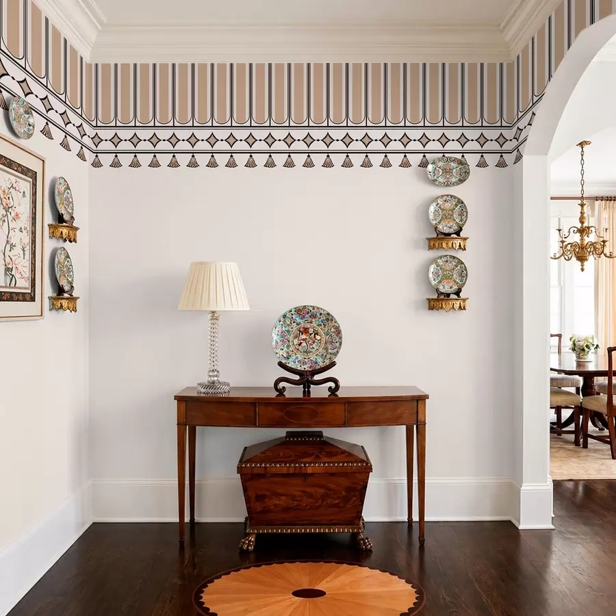 murais de parede Borda decorativa em tons de bege w05151