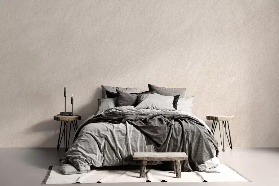 murais de parede Fundo bege claro com efeito de gesso decorativo, estilo minimalista, textura de pedra w09800