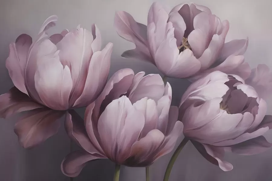 murais de parede Pintura abstrata com imitação de tulipas w05593