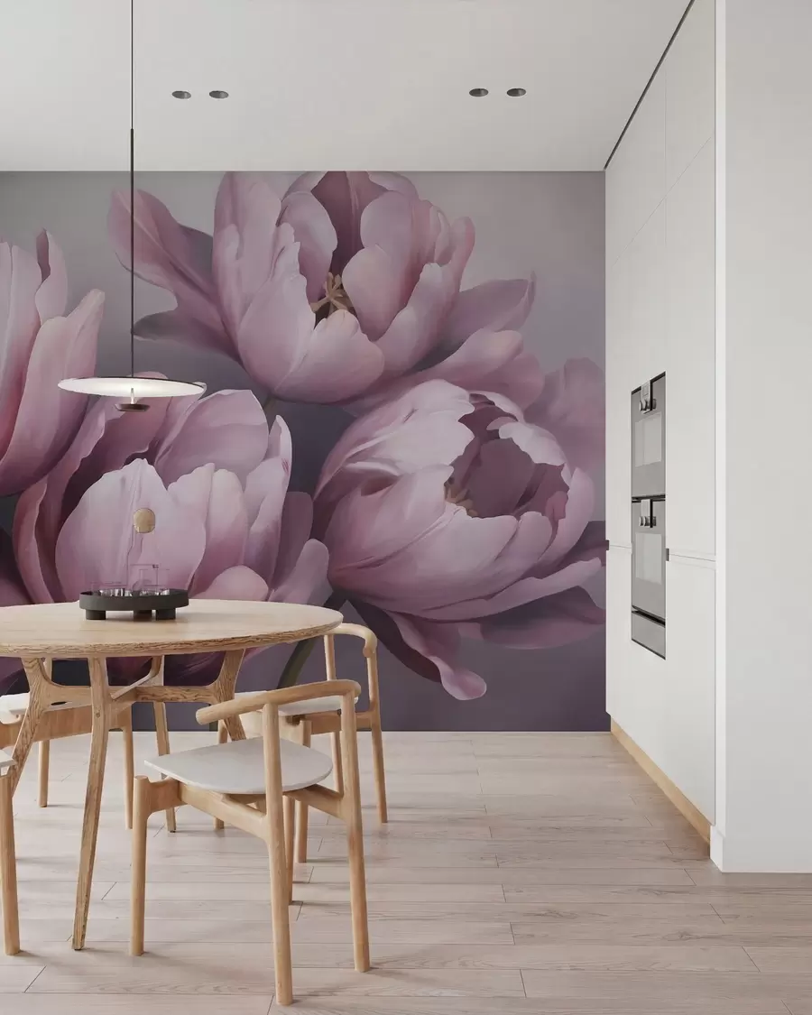 murais de parede Pintura abstrata com imitação de tulipas w05593