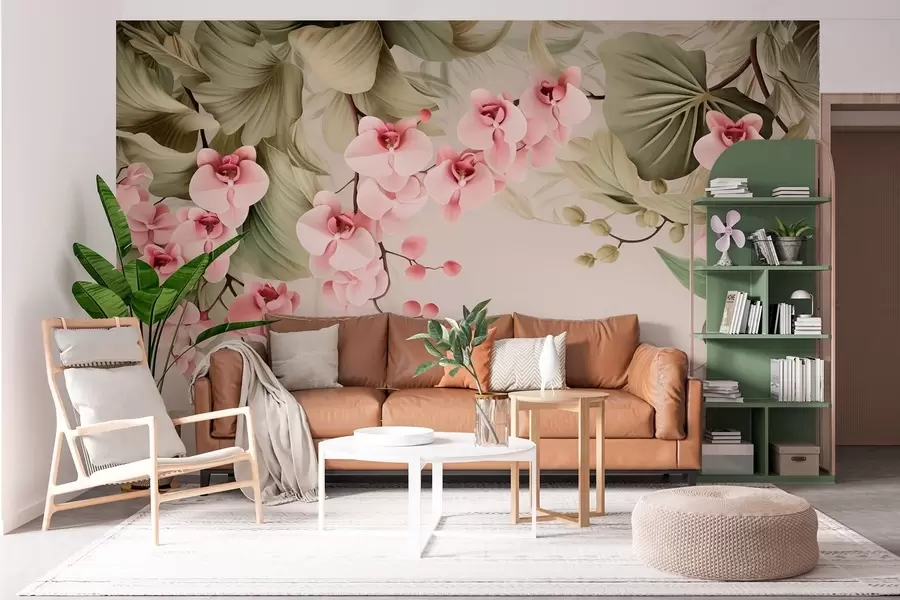 murais de parede Orquídeas, flores suspensas w05619