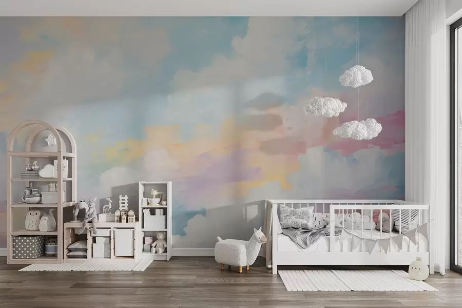 murais de parede Imitação abstrata de um céu em pintura w05637