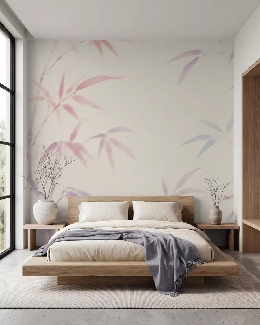 murais de parede Folhas de bambu abstratas w05666