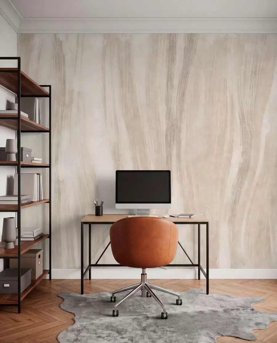 murais de parede Textura abstrata leve com transições verticais suaves em tons cremosos w05686
