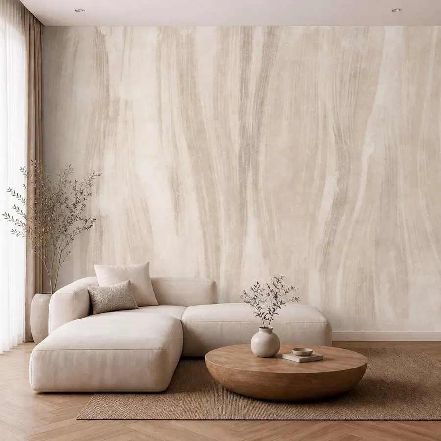 murais de parede Textura abstrata leve com transições verticais suaves em tons cremosos w05686