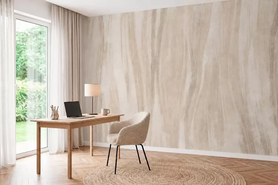 murais de parede Textura abstrata leve com transições verticais suaves em tons cremosos w05686