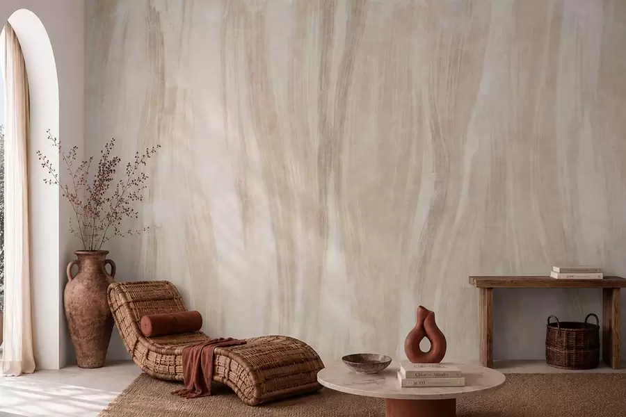 murais de parede Textura abstrata leve com transições verticais suaves em tons cremosos w05686