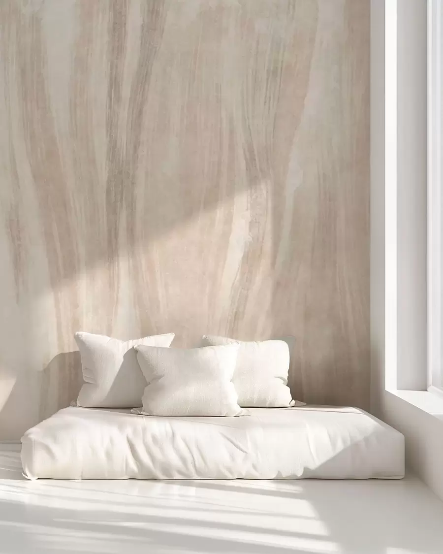 murais de parede Textura abstrata leve com transições verticais suaves em tons cremosos w05686