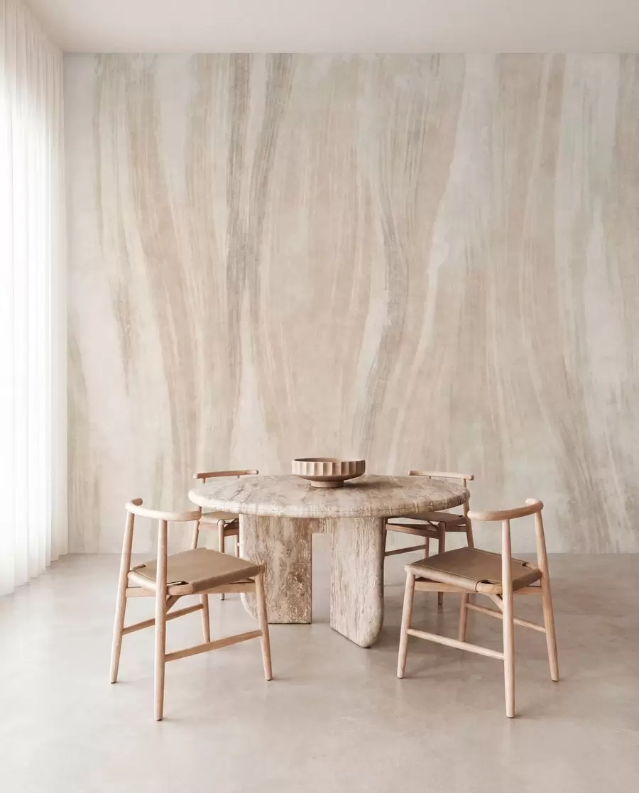 murais de parede Textura abstrata leve com transições verticais suaves em tons cremosos w05686