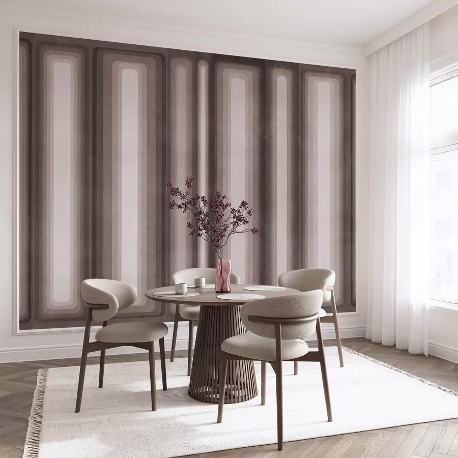 murais de parede Retângulos verticais arredondados, com textura e estilo abstrato, em tons suaves de marrom w09905v1