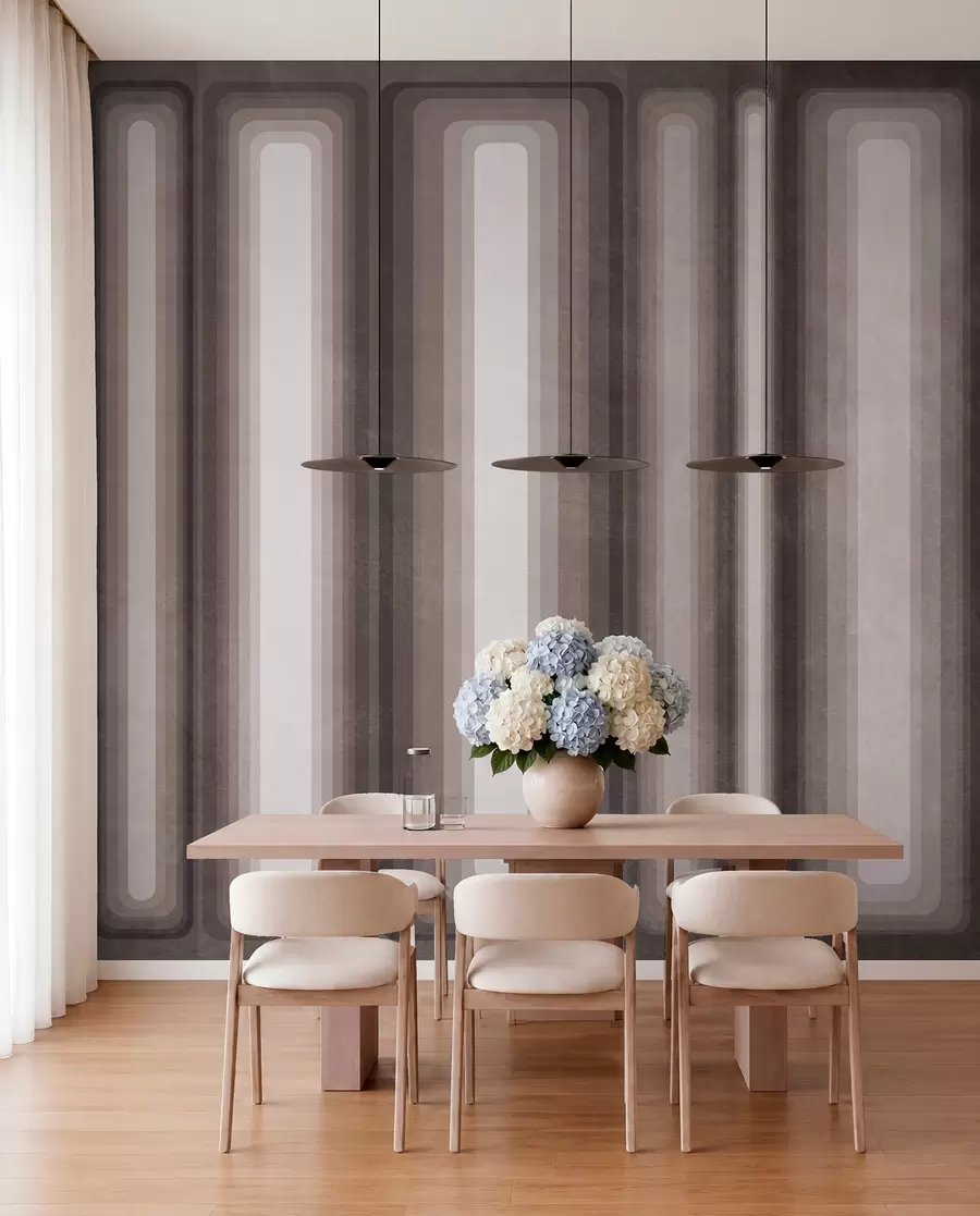 murais de parede Retângulos verticais arredondados, com textura e estilo abstrato, em tons suaves de marrom w09905v1