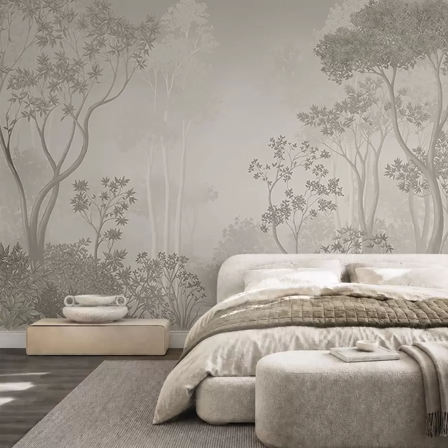 murais de parede Floresta enevoada em tons neutros suaves w05700v1