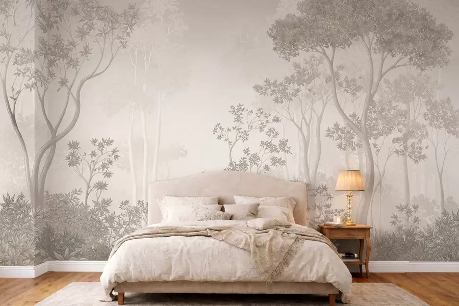 murais de parede Floresta enevoada em tons neutros suaves w05700v1