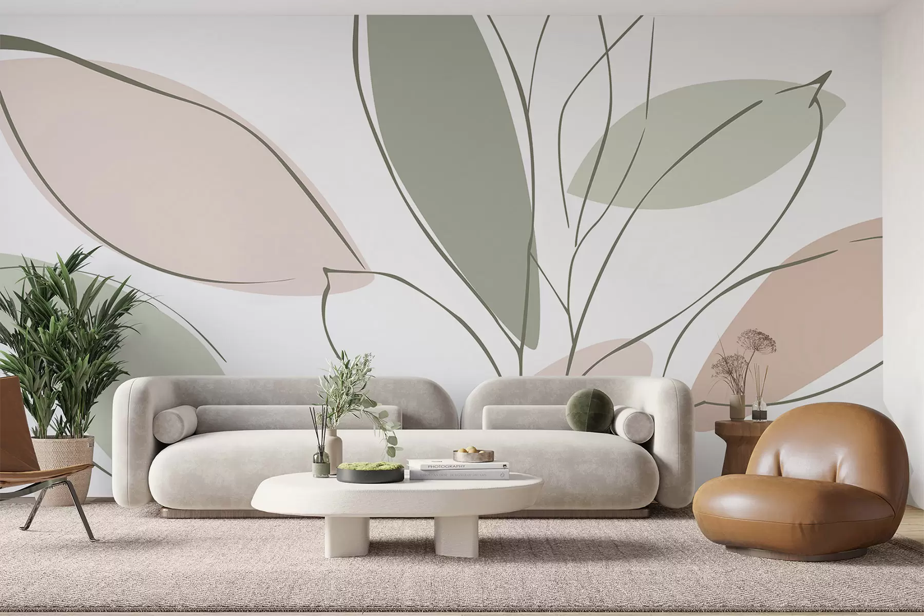 murais de parede Folhas abstratas w05710
