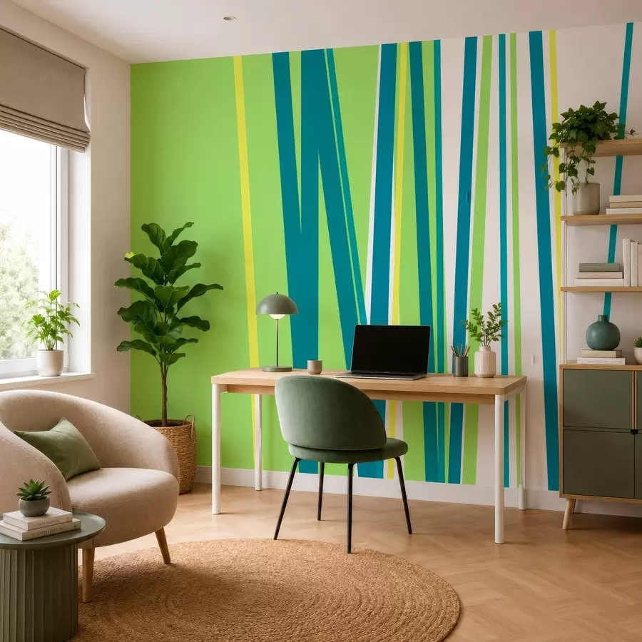 murais de parede uma listra abstrata e vibrante w05749