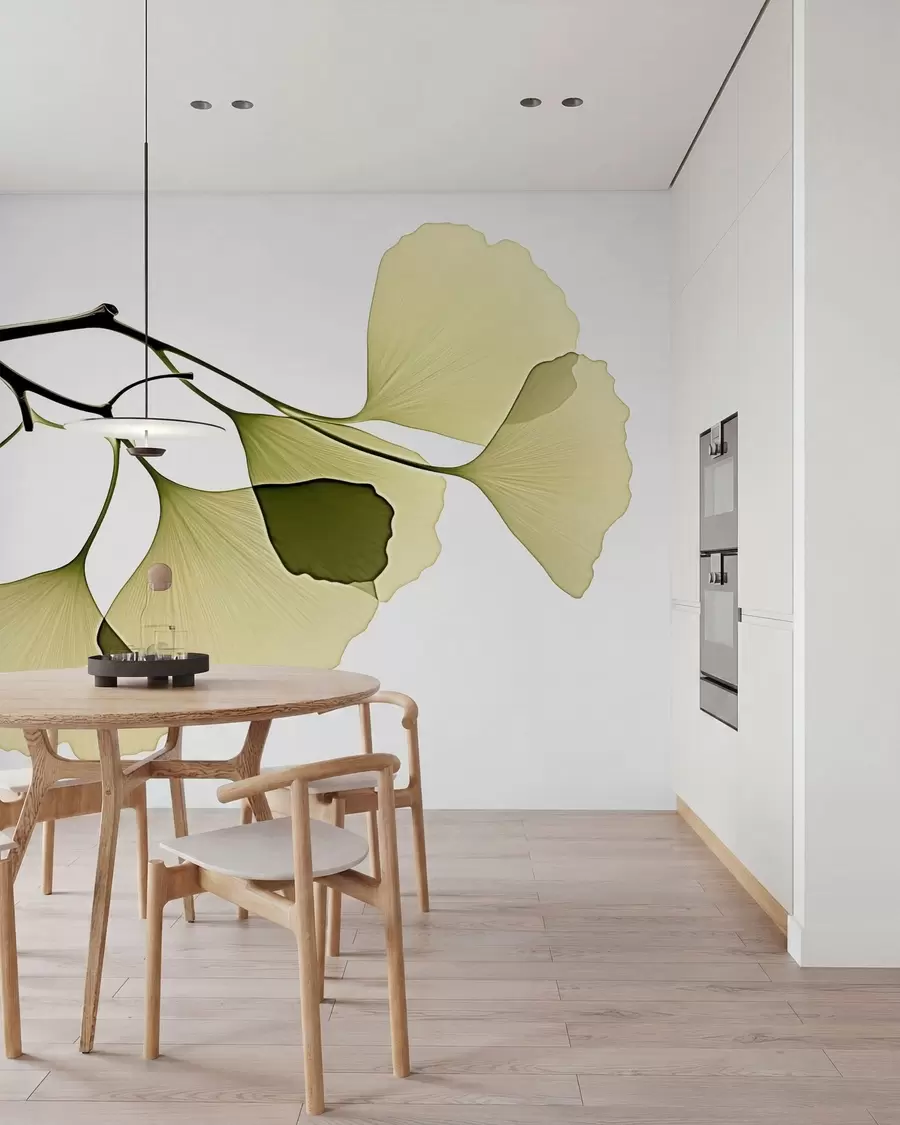 murais de parede Folhas em forma de leque do ginkgo w09968