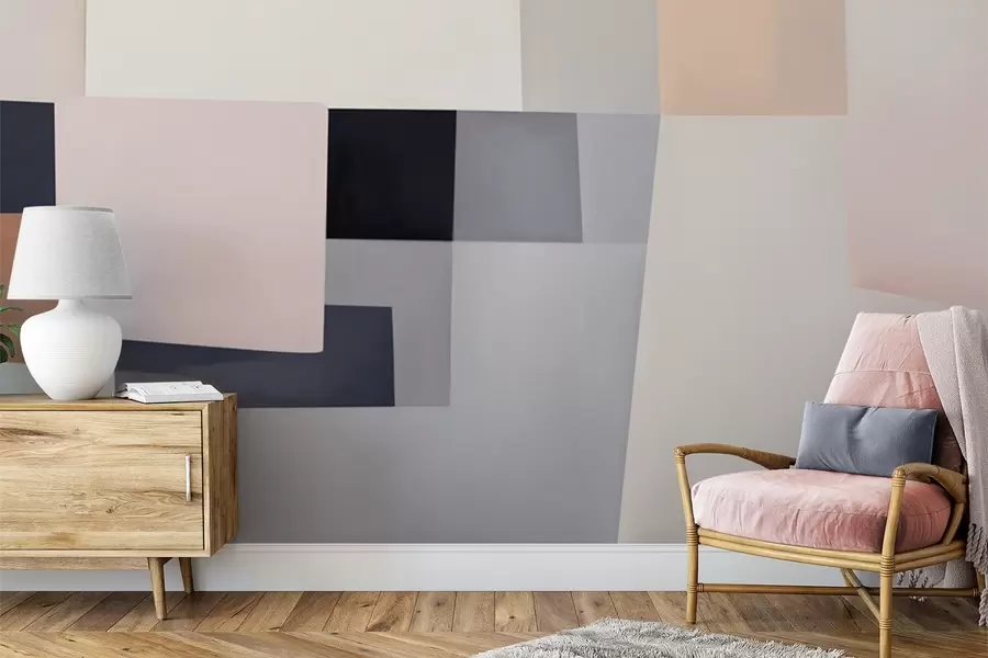 murais de parede Abstração geométrica com efeito de desfoque simulado e textura w05785