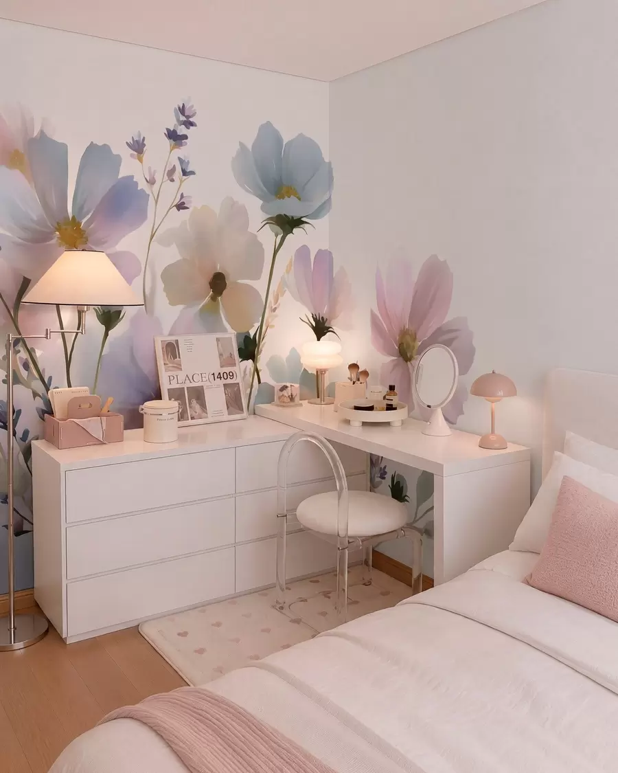 murais de parede Flores silvestres em estilo aquarela w05755