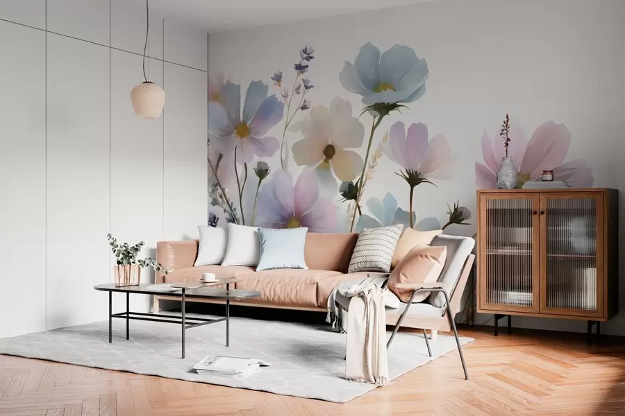 murais de parede Flores silvestres em estilo aquarela w05755