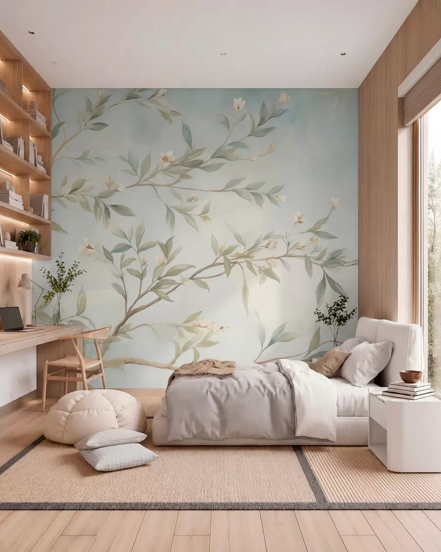 murais de parede Um galho com flores w05677