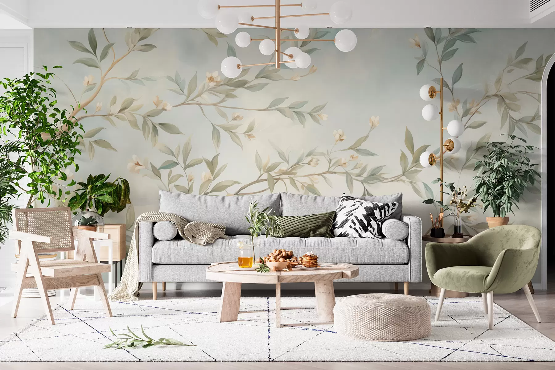 murais de parede Um galho com flores w05677
