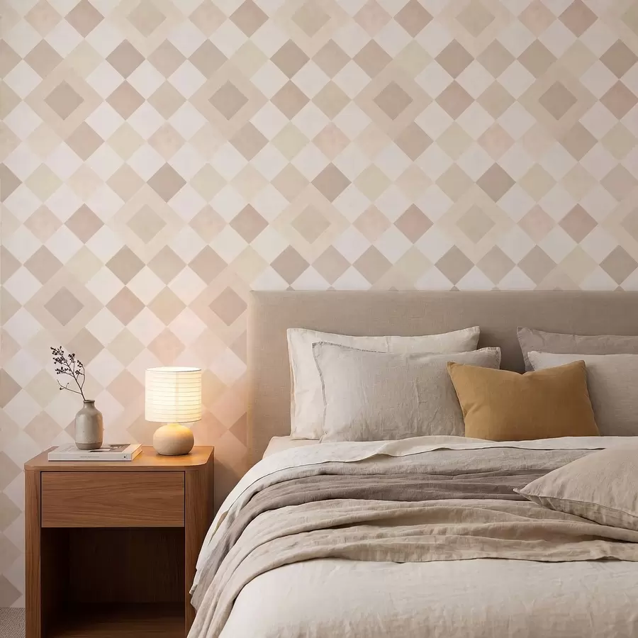 murais de parede Diamantes em tons quentes de creme e bege a01247v2