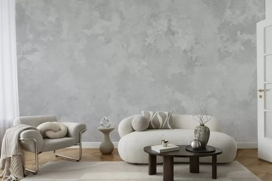 murais de parede Textura em cinza pérola claro com transições tonais suaves e difusas w05814v1