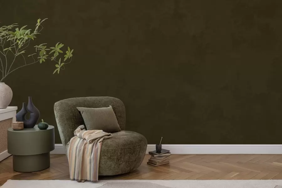 murais de parede Tom de verde-oliva escuro com textura suave e transições tonais naturais w05814v3