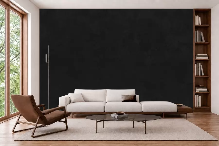 murais de parede Tom carvão escuro com textura suave e transições esfumadas sutis w05814v4