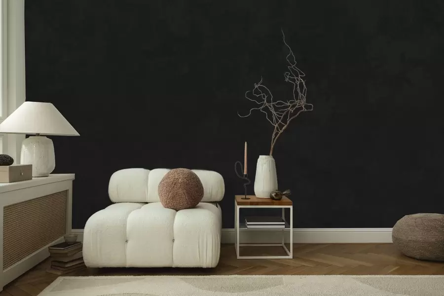 murais de parede Tom carvão escuro com textura suave e transições esfumadas sutis w05814v4