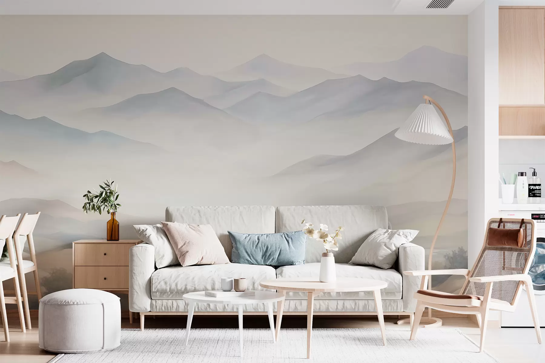 murais de parede Paisagem montanhosa com texturas w05834