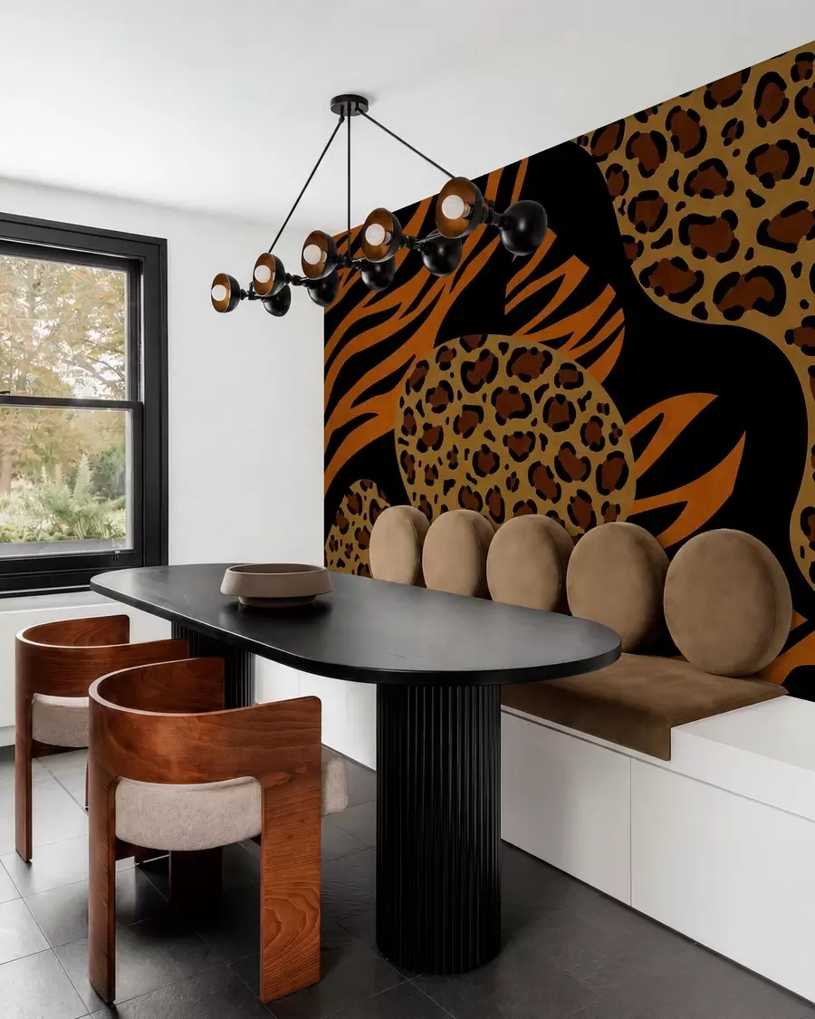 murais de parede Estampas de leopardo e tigre inspiradas em animais selvagens w05759